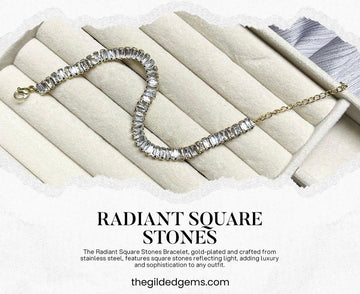 radiant square stone bracelet